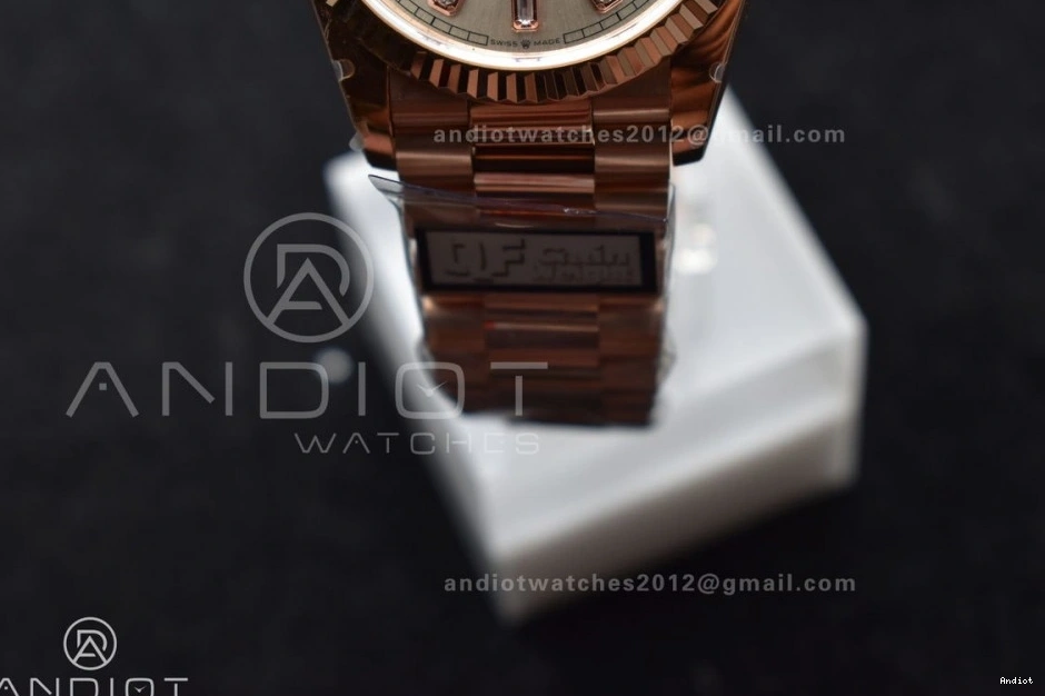 Silver RG vr3255 QF Diamond 904L with Weight) Square on (Gain Bracelet 36 Best Edition DayDate Dial V5 President Steel 0510